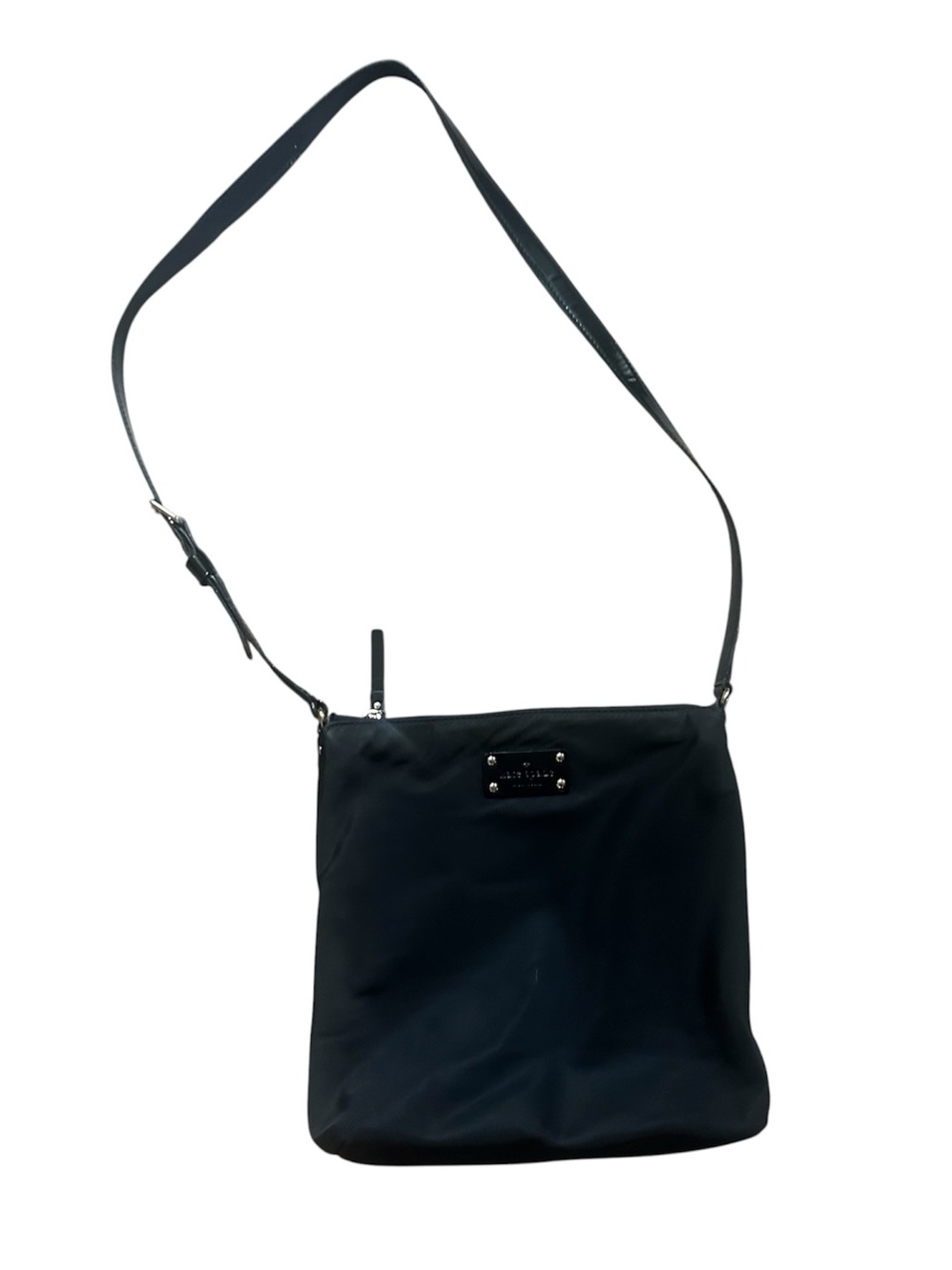 KATE SPADE Black Nylon Crossbody Bag with Patent Strap